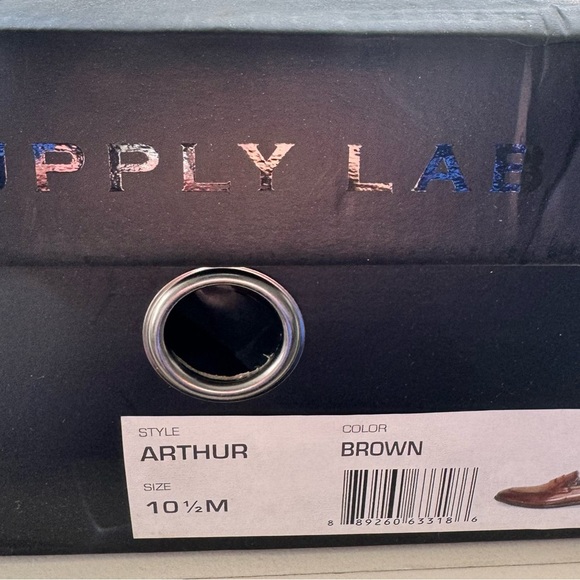 Supply‎ Lab Men\'s Brown Dress Loafer Shoes 10.5 M Slip On Penny Leather NEW main image 10